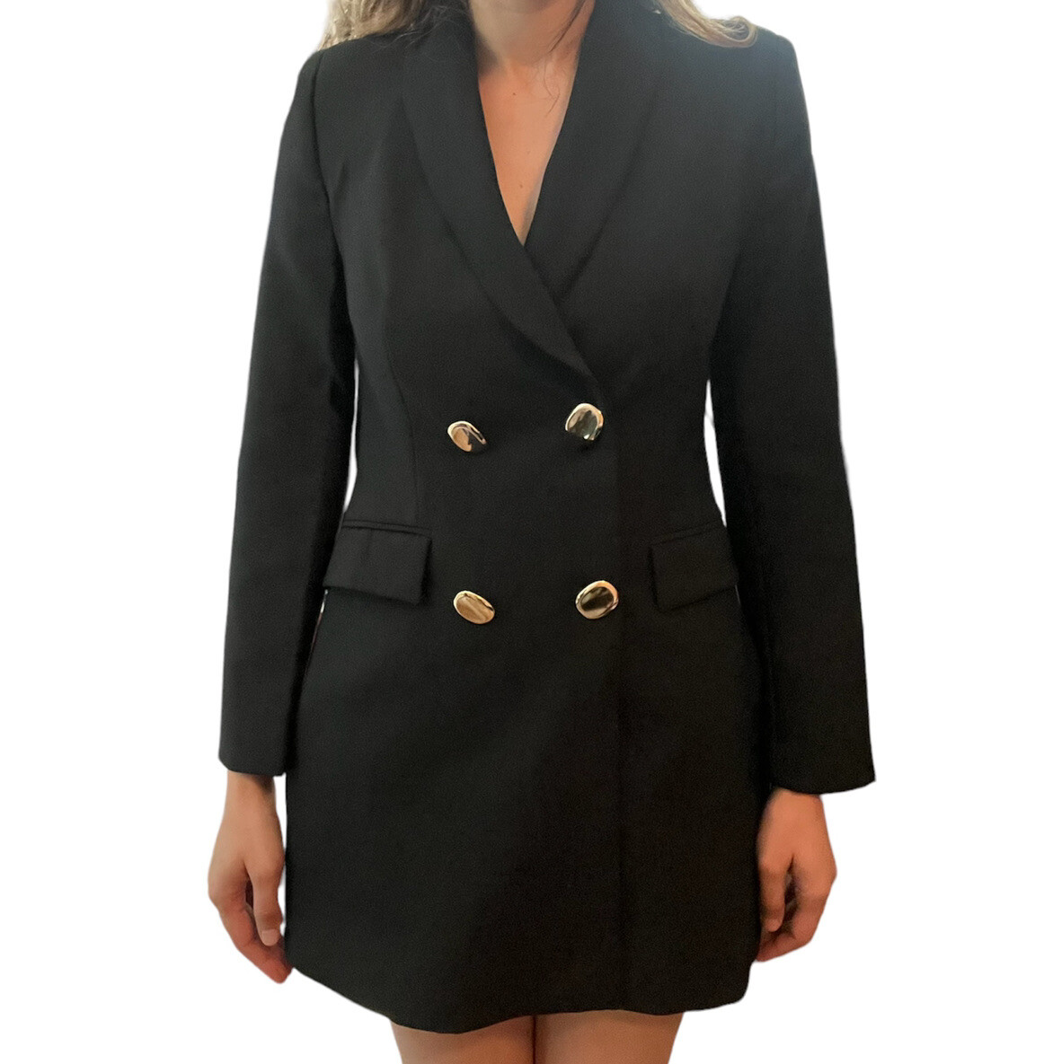green emerald velvet dress L'agence Meyumi Knit Blazer Mini Dress - Black main image 0