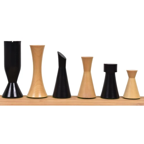 3.4" Minimalist Tower Series Chess Pieces Only set- Weighted Ebonised Boxwood