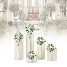 5pcs Cardboard Flowers Stands Milky White Flower Vase Stand Wedding Centerpieces