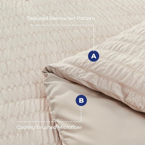 3PCS Seersucker Comforter and Coverlet Set Collection Comforter & Pillow Sham - Picture 88 of 118