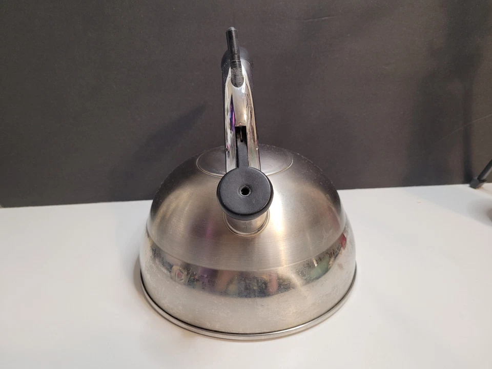 Hervidor de agua vintage MMI Kamenstein Corp acero inoxidable silbido colmena MCM Foto 2 de 4