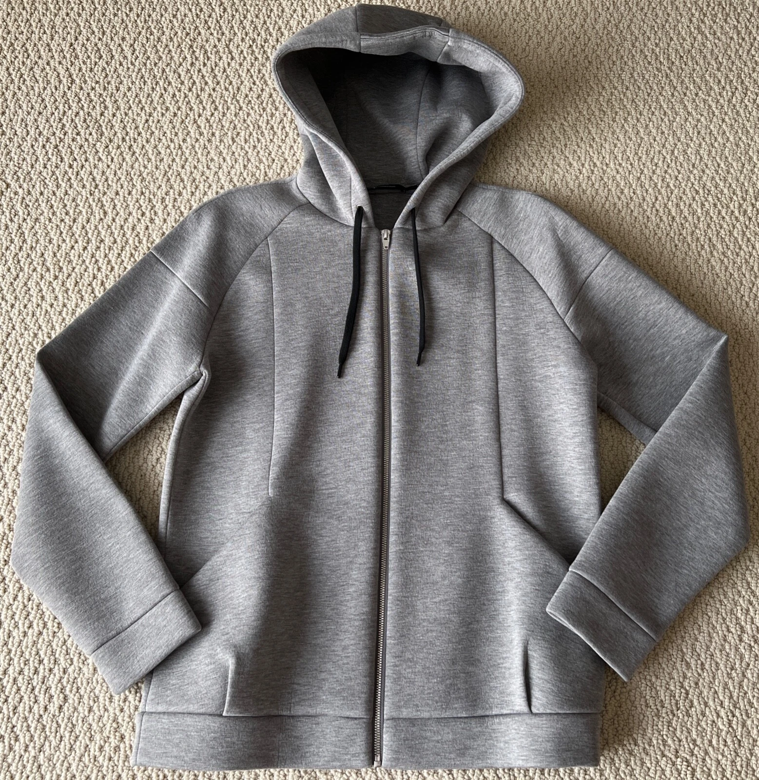 Giacca con cappuccio anteriore nuova T di Alexander Wang Heather grigio con cerniera taglia S $495