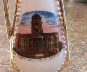 Antique County Courthouse Aberdeen South Dakota Advertising Souvenir Pitcher