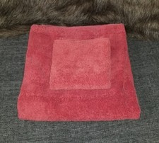 VINTAGE RALPH LAUREN AVENUE RUSSET/TERRACOTTA 2PC BATH & HAND TOWEL SET USA MADE