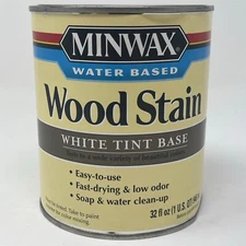 Minwax Water Based Wood Stain, White Tint Base Fast Drying Easy To Use - 1 Quart