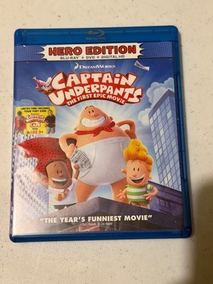 Captain Underpants First Epic Movie Blu-ray Hero Edition DVD Digital DreamWorks