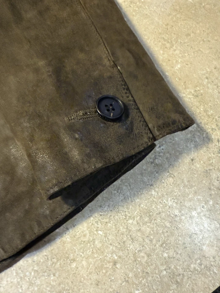 NEW W Tags -AllSaints Mens FELTON Leather Blazer Jacket MEDIUM Brown Distressed - Image 4 of 4