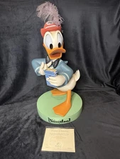 Rare Donald Duck at Disneyland Park Big Fig 50th Anniversary w/ COA & Base