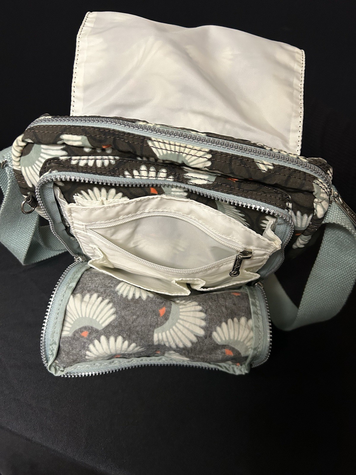 Kipling Floral Pattern Crossbody Multiple Compart… - image 10