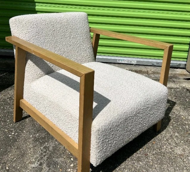 Sillón Teddy Boucle Tela, Silla Retro Ocio Acento con Extra So Foto 2 de 3