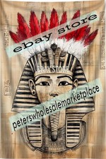 War Crown Tapestry Ancient Royal Profile Egyptian pharaoh head 39X59 in