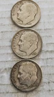 1951 P.D & S. Silver Roosevelt Dimes,  Nice Condition.       728