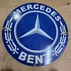 MERCEDES BENZ PORCELAIN ENAMEL SIGN 29 X 29 INCHES