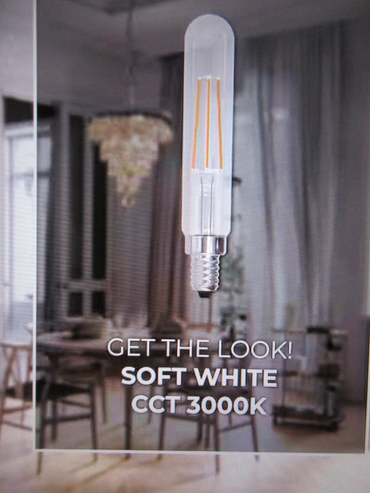 Bulbrite 40W Equivalent Soft White Light T8 E12 Candelabra Screw Base 4PK - Image 3 of 4