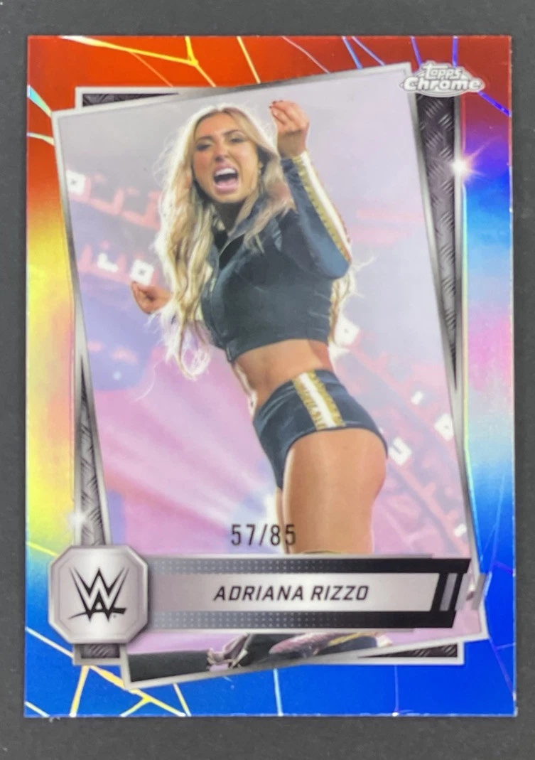 2025 Topps Chrome WWE Adriana Rizzo Red White & Blue Refractor /85