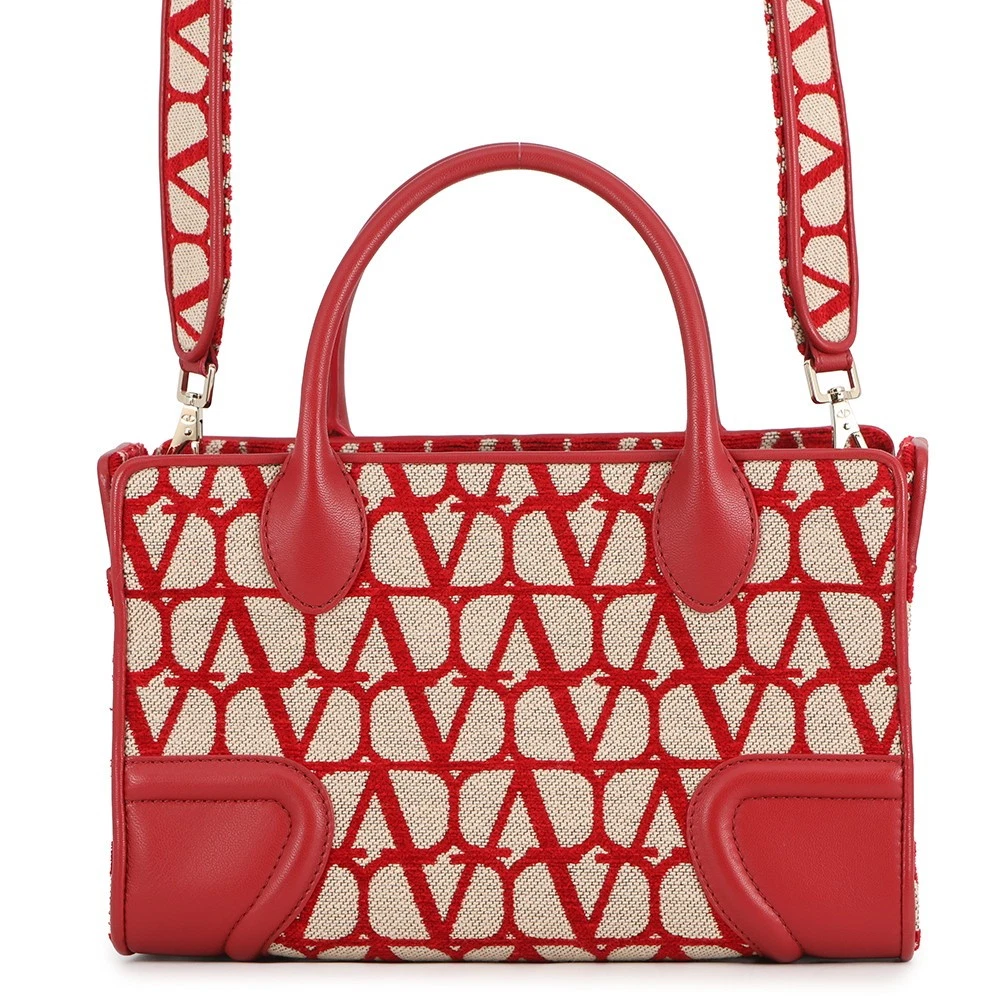 Valentino — Valentino Garavani Le Quatrieme Toile Iconograph 2-Way Bag Canvas/Leather Be...