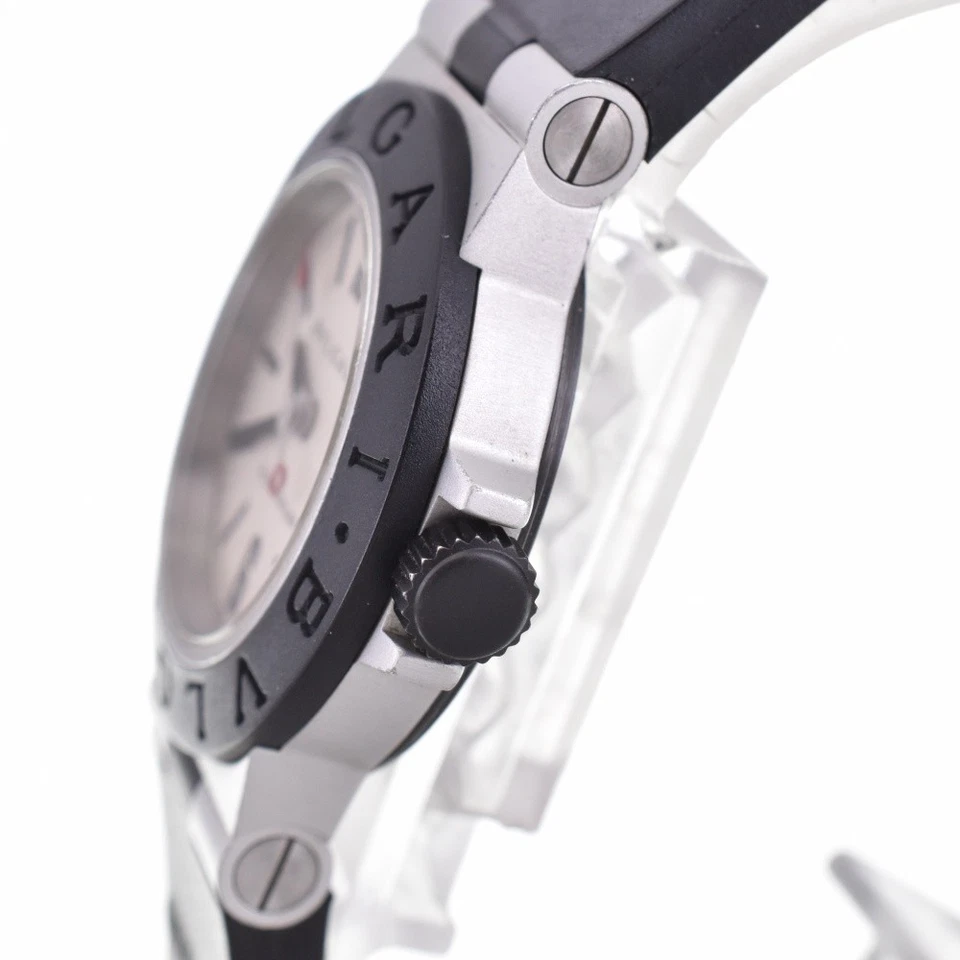 Reloj de cuarzo para dama BVLGARI aluminio AL29A fecha esfera plateada N#143399 Foto 3 de 4