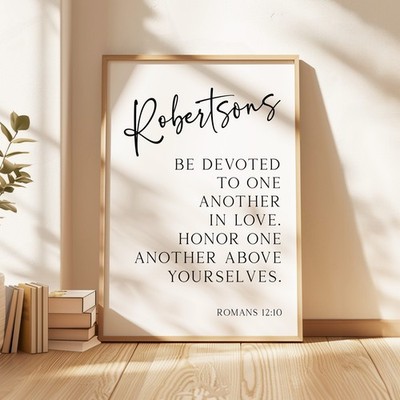 Romans 12:10 Be Devoted to One Another in Love Scripture Wall Art Reprint