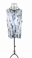 Simply Vera Vera Wang XL Abstract V-Neck Sleeveless Knit Rayon Hi-Lo Blouse