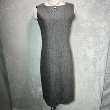 VTG Esprit Womens Wool Blend Sheath Dress Gray Sleeveless Luxury Career Size 8