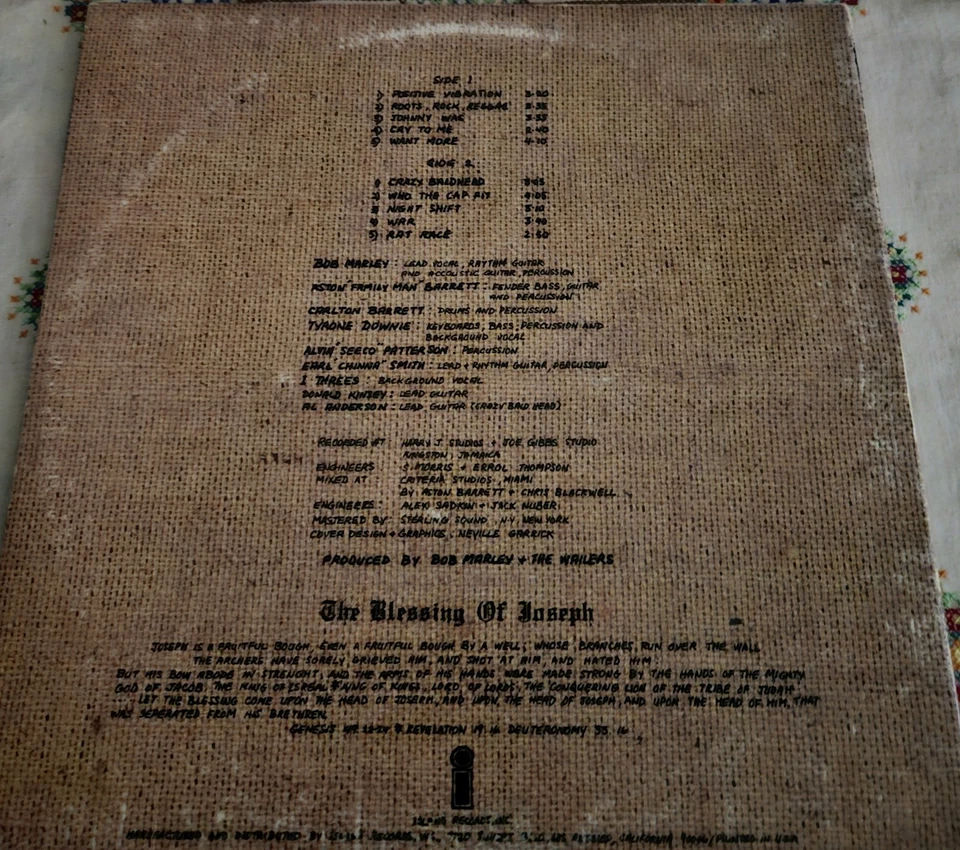 BOB MARLEY RASTAMAN VIBRATION 1976 LP VINYL ALBUM ILPS 9383A FIRST PRESS Foto 2 de 4