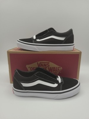 Vans Ward Youth Size 2Y Black White Casual Skateboarding Sneakers VN0A38J9IJU