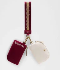 Dual Pouch Wristlet Bag Red /White NWT