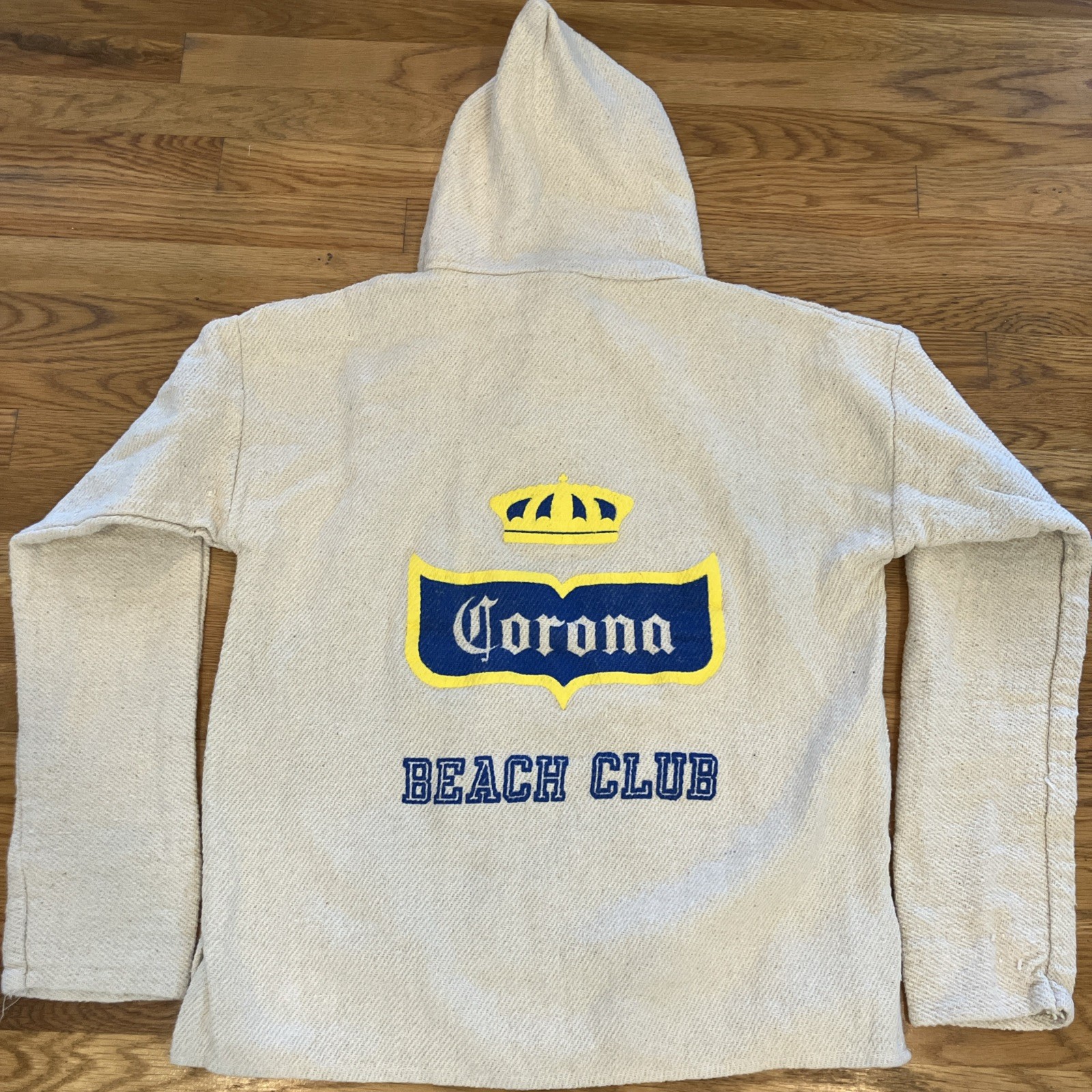 Corona Beer Mexico Hoodie Men's Large Heavy Baja Poncho Rug Beach Club Size XL