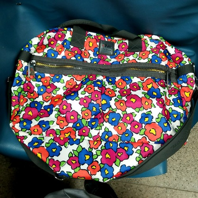 #ad Brighton Vera Poppy Floral Weekender Duffle Bag W Shoulder Strap $22.49