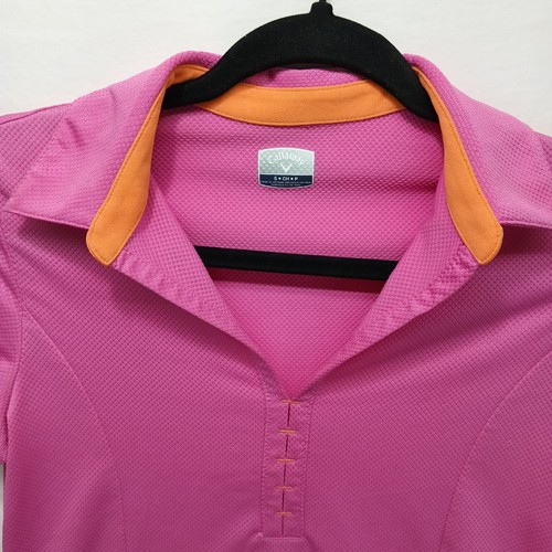Women's Size Small Pink Callaway Golf Shirt With Orange Trim - Picture 4 of 7