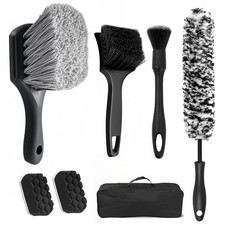 7 PCS Car Wheel Brush Kit Soft Bristle Tire Rim Detailing Cleaner Set