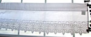 NWT NEW COUNTRY CURTAINS Cotton blend Curtain Valance 23 x 42 Eyelet Lace Edge
