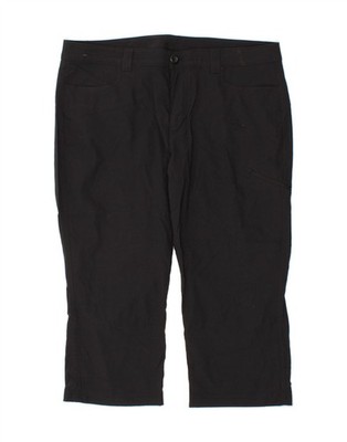 Eddie Bauer Damen Capri Cargo Hose US 16 2XL W38 L20 Schwarz Nylon CH25