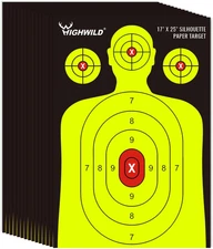 Shooting Range Silhouette Paper Target - 17X25 Inch - Suitable for Handguns, Rif