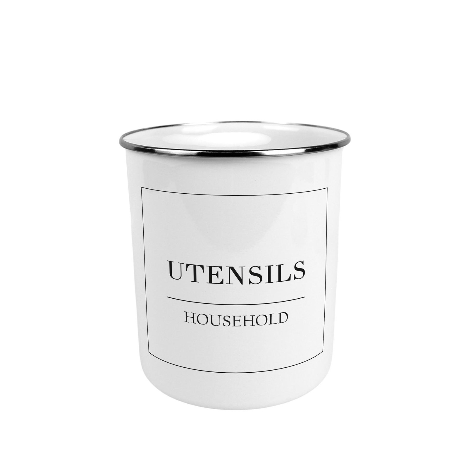Minimalist Metal Kitchen Utensil Storage Pot - Monochrome Kitchen Organiser Gift