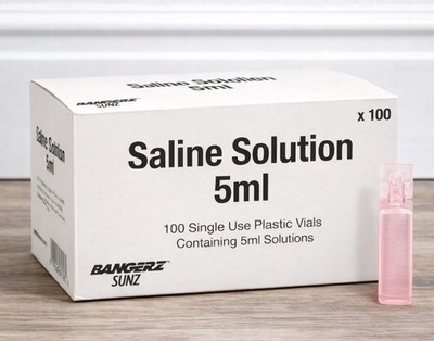 Bangerz Saline Solution 5ml Vials 100/Box Sterile Preservative-Free NEW Exp 8/27