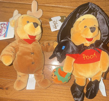 The Disney Store Winnie the Pooh Plush Lot Witch Reindeer Costumes Small