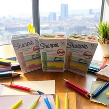 SHARPIE Highlighters, Chisel Tip, 12 Count Pack of 3 Pink, Green, Orange