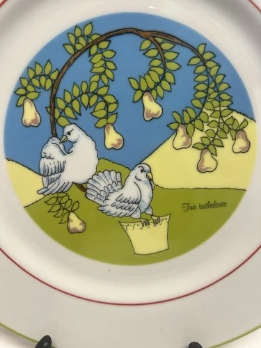 Vintage Set Of 10 D. H. Holmes TWELVE DAYS OF CHRISTMAS 1983 Dinner Plates