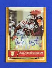 2016 Score Adolphus Washington Gold Zone Parallel Rookie Auto Card #393; #d /99. rookie card picture