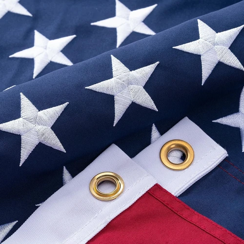 US American Flag Heavy Duty Luxury Embroidered Stars Sewn Stripes Grommets Nylon