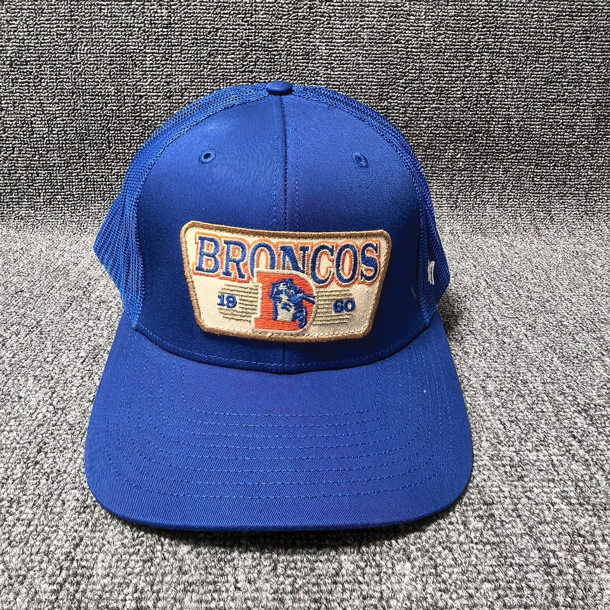 '47 Brand Denver Broncos NFL Trucker Snapback Hat Blue Throwback 1960 Patch