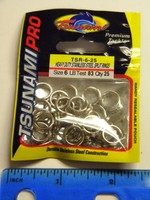 Tsunami Stainless Steel Heavy Duty Split Rings 6 Lure 25 Pack Tsr-6-25 Tsunami Stainless Steel Heavy Duty Split Rings 6 Lure 25 Pack Tsr-6-25