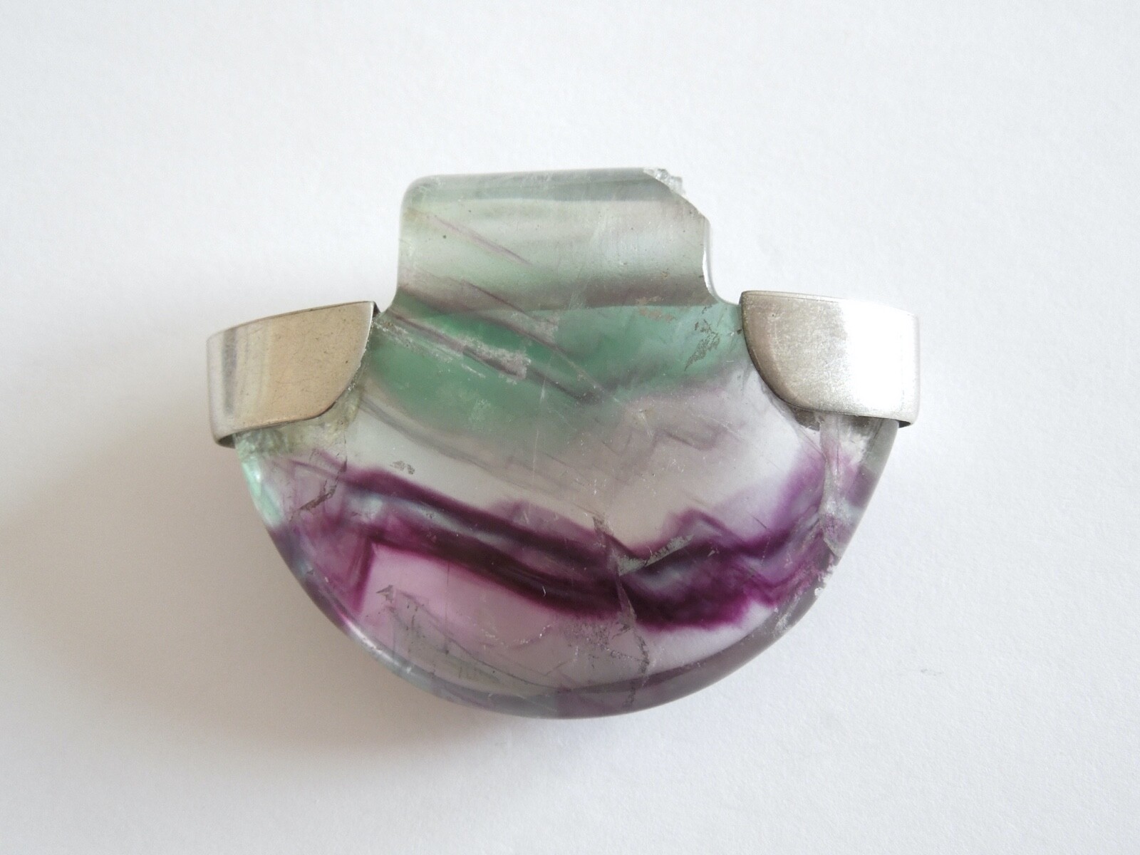 925 Silver Necklace with Solid Fluorite Pendant (… - image 12