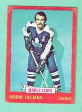 (1) NORM ULLMAN 1973-74 O-PEE-CHEE # 27 MAPLE LEAFS CREASED CARD (L2035)