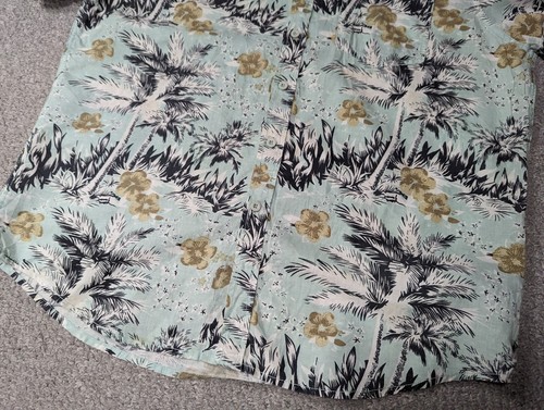 POINT ZERO Black Label Men's Floral Palm Hawaiian Aloha Linen Button Shirt - XL - Picture 7 of 14