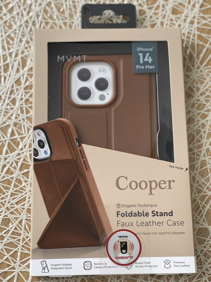 New 14 Pro Max Case MVMT Foldable Stand, Faux Leather Case For