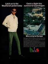 1964 H.I.S. Weatherall Jacket Talon Zipper "Destination Europe" Contest Print Ad