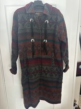 Vtg Woolrich Nordic Navajo Duster Womens Medium Blanket Wool Aztec Southwestern
