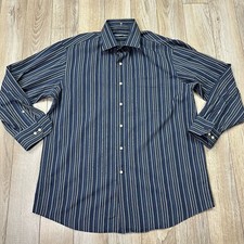 Tommy Bahama Shirt Mens 16 32/33 Blue Stripe Long Sleeve Button Up Casual